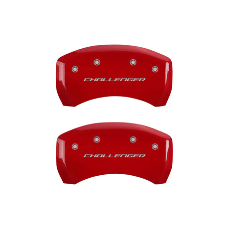 Couvre-étriers MGP 4 gravés avant et arrière bloc/Challenger finition rouge argent ch