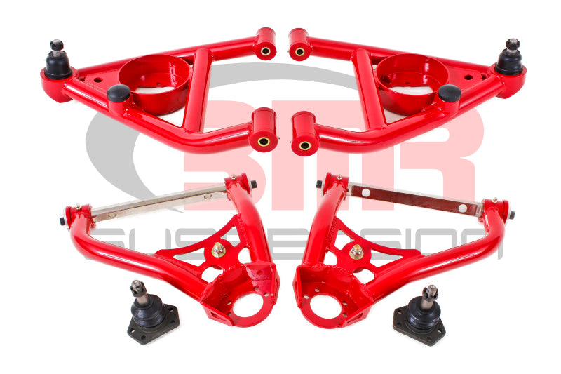 Kit de bras triangulaires supérieur et inférieur pour carrosserie F de 1ère génération BMR 67-69 - Rouge