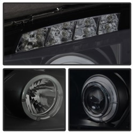 Phares de projecteur Spyder Pontiac Grand Prix 04-08 LED Halo LED Blk Smke PRO-YD-PGP04-HL-BSM