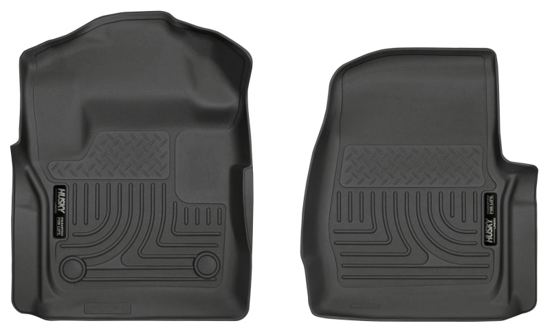 Revêtements de sol avant noirs Husky Liners 17 pour Ford F-250 F-350 Super Duty Standard Cab WeatherBeater