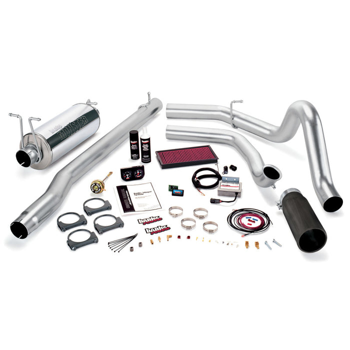 Système d'échappement simple SS avec embout noir pour Ford 7,3 L F250/350 Man Stinger de Banks Power 99