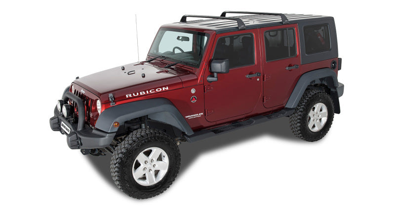 Barres de toit Rhino-Rack 07-22 pour Jeep Wrangler JK/JL 4 portes Hard Top Vortex SG 2 barres - Noir