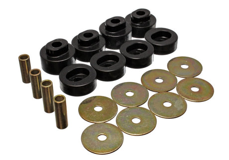 Ensemble de supports de carrosserie noirs pour Chrysler RWD B-Body (Charger/GTX/Roadrunner/Superbee) 73-79 Energy Suspension