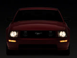 Raxiom 05-09 Ford Mustang Axial Series OEM Style Rep Headlights- Chrome Housing- Smoked Lens