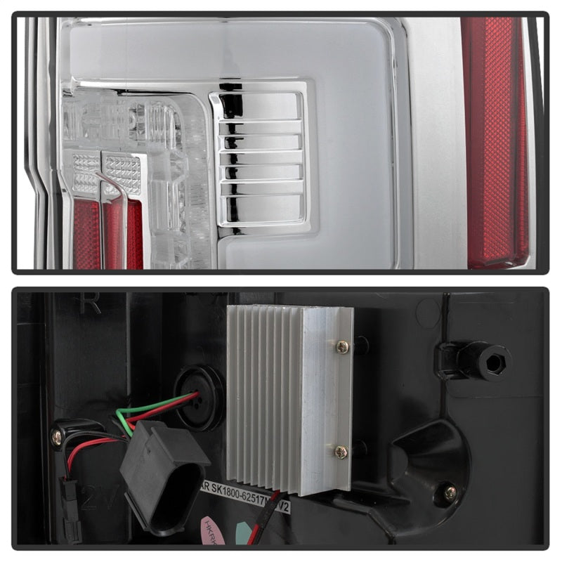 Feux arrière à LED Spyder 17-18 Ford F-250 Super Duty (sauf modèles à LED) - Chrome (ALT-YD-FS17-LED-C)