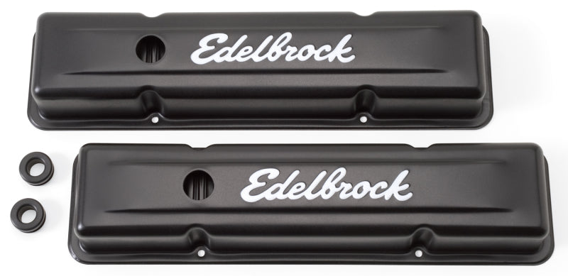 Couvercle de soupape Edelbrock Signature Series Chevrolet 1959-1986 262-400 CI V8 Low Black