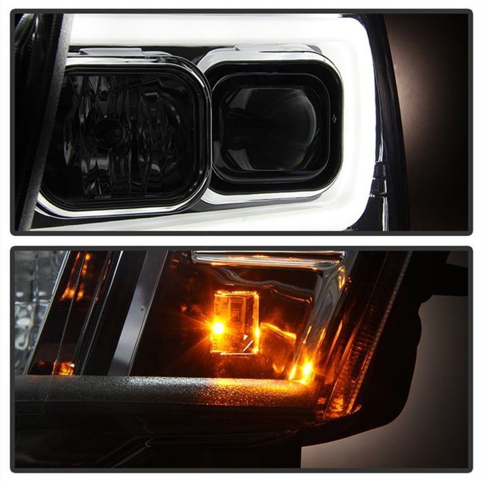 Phares de projecteur Spyder 07-14 Chevy Suburban/1500/2500/Tahoe V2 fumés PRO-YD-CSUB07V2-DRL-SM