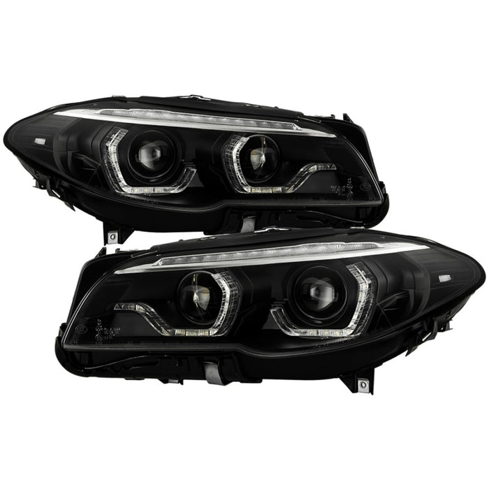 Phares de projecteur Spyder AFS au xénon/HID pour BMW Série 5 F10 11-13 - Noir PRO-YD-BMWF10HIDAFS-SEQ-BK