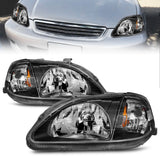 Phares en cristal ANZO Honda Civic 1999-2000 Noir