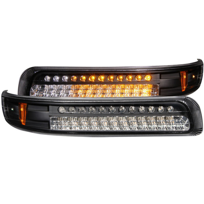 Feux de stationnement à LED ANZO 1999-2002 Chevrolet Silverado 1500 Noir avec réflecteur ambré