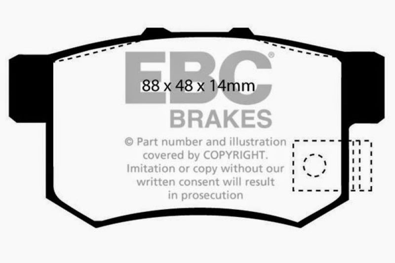 Plaquettes de frein arrière EBC 01-03 Acura CL 3.2 Yellowstuff