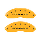 MGP 4 Caliper Covers Engraved Front & Rear With out stripes/Dodge Yellow finish black ch
