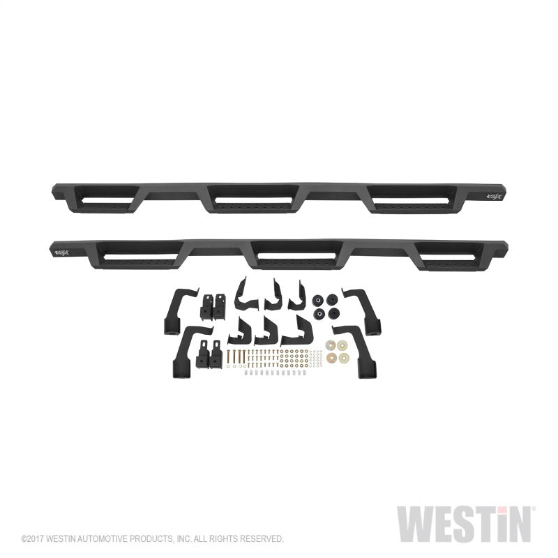 Westin 14-18 Chevrolet Silverado 1500 DC 6.5ft Bed HDX Drop W2W Nerf Step Bars - Tex. Blk