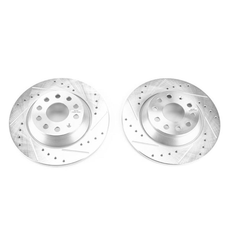Disques de frein arrière Power Stop 15-16 Evolution percés et rainurés - Paire