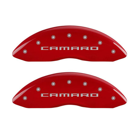 Couvre-étriers MGP 4 gravés à l'avant Gen 5/Camaro gravés à l'arrière Gen 5/Z28 finition rouge argent ch