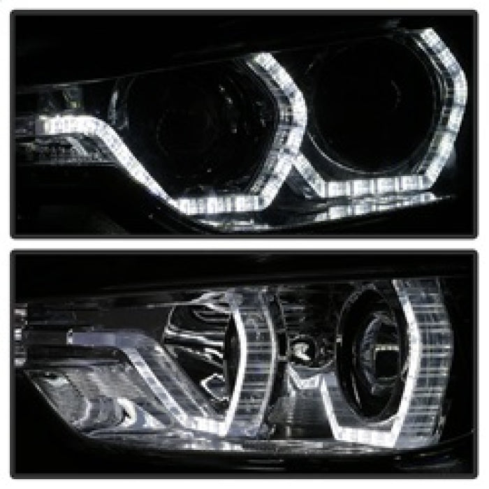 Phares de projecteur Spyder 12-14 BMW F30 Série 3 4DR - LED DRL - Fumée (PRO-YD-BMWF3012-DRL-SM)