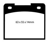 Plaquettes de frein avant EBC 66-74 Lotus Elan 1.6 Yellowstuff