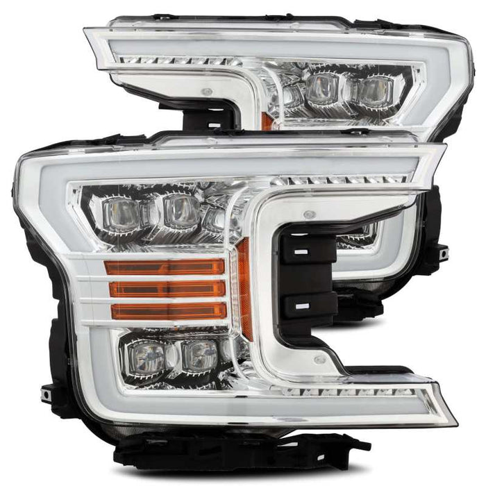 Phares de projecteur à LED AlphaRex 18-19 Ford F-150 NOVA style planche chromé avec signal ActivLight/Seq