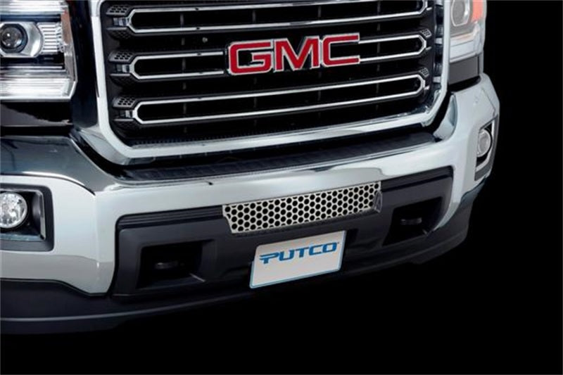 Putco 15-19 GMC Sierra HD - Grille de pare-chocs en acier inoxydable - Inserts de grille de pare-chocs à motif perforé