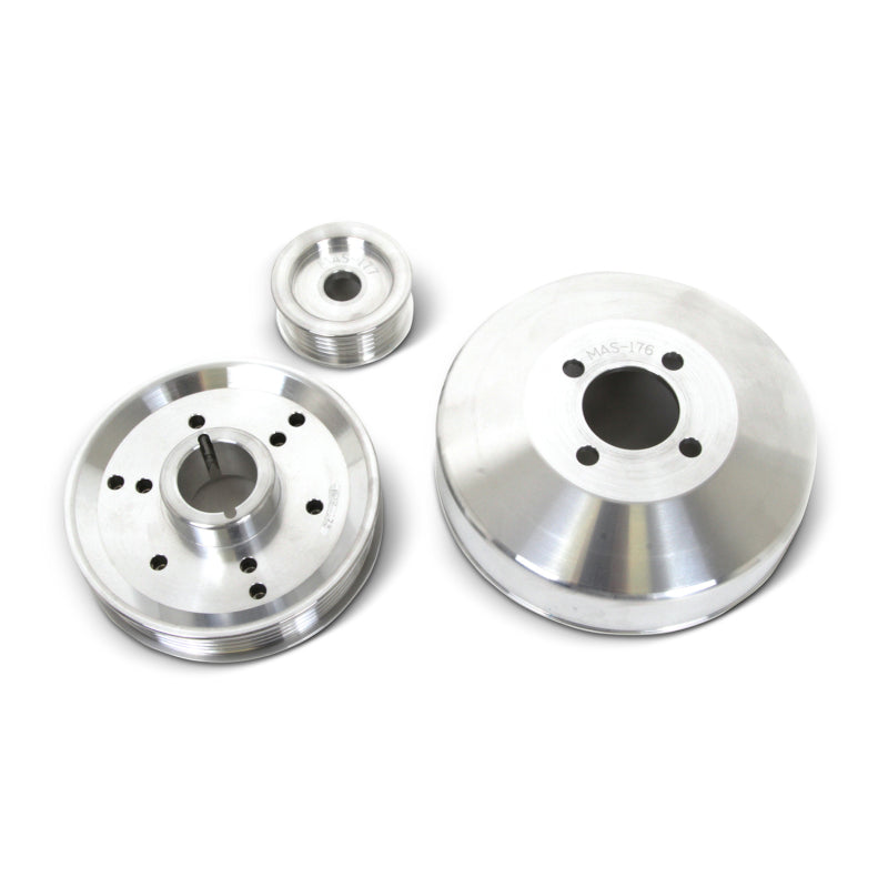 Kit de poulies de transmission inférieures BBK 96-01 Mustang 4.6 GT Cobra - Aluminium CNC léger (3 pièces)