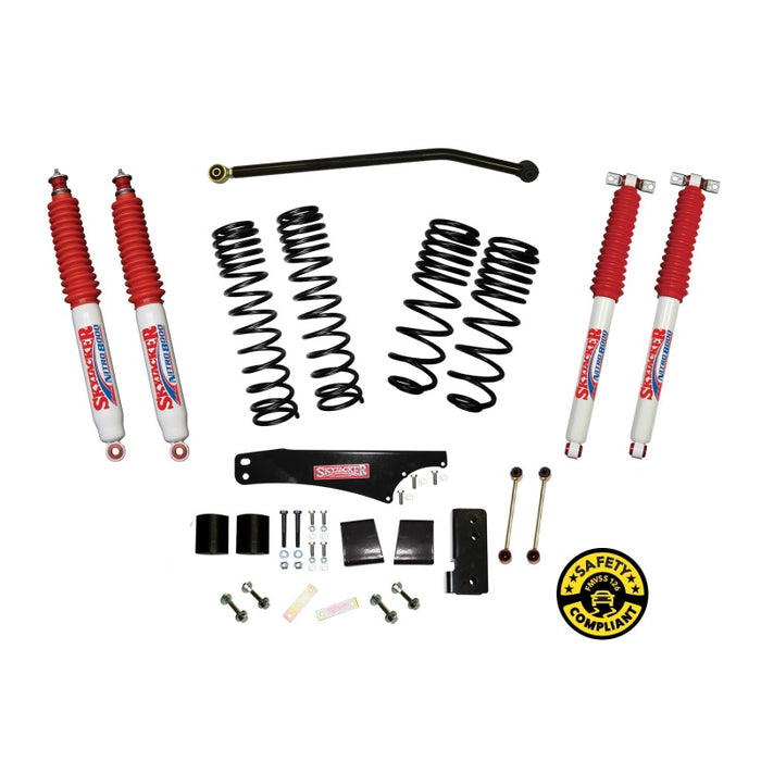 Skyjacker 07-18 Jeep Wrangler JK 2 portes 2WD/4WD Kit de levage à long débattement 3,5 pouces-4 pouces avec amortisseurs Nitro