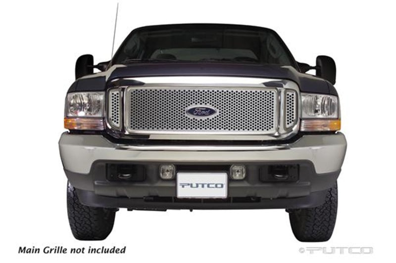 Putco 99-04 Ford SuperDuty - Grilles d'aération latérales uniquement en acier inoxydable perforé