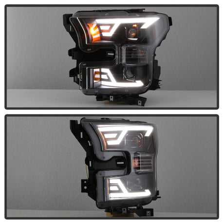 Phares de projecteur à barre lumineuse LED DRL xTune 15-17 pour Ford F-150 - Noir (PRO-JH-FF15015-LB-BK)