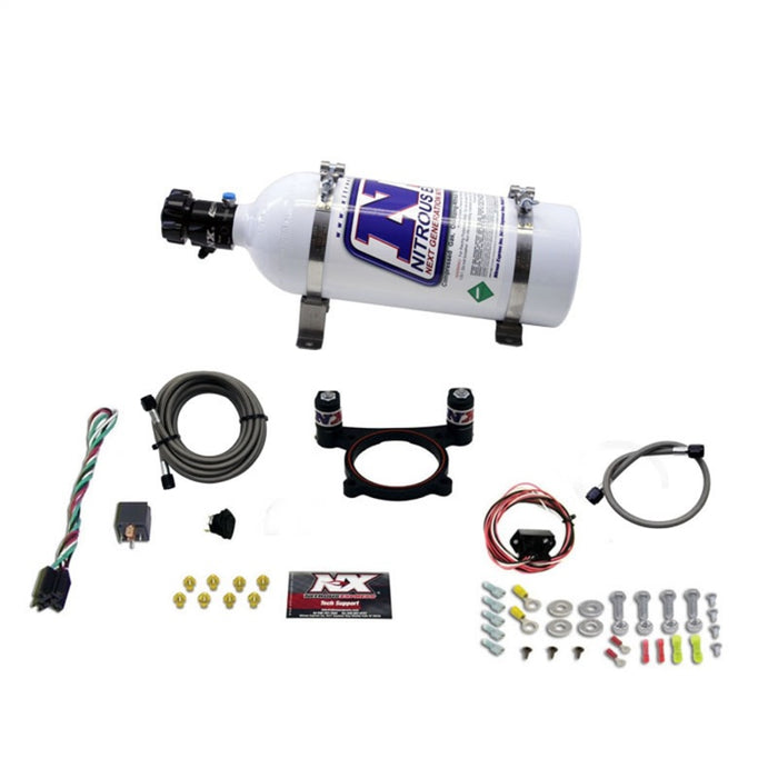 Kit de plaque nitreuse à 4 soupapes Nitrous Express 11-15 Ford Mustang GT 5.0L Coyote (50-200HP) avec bouteille de 5 lb