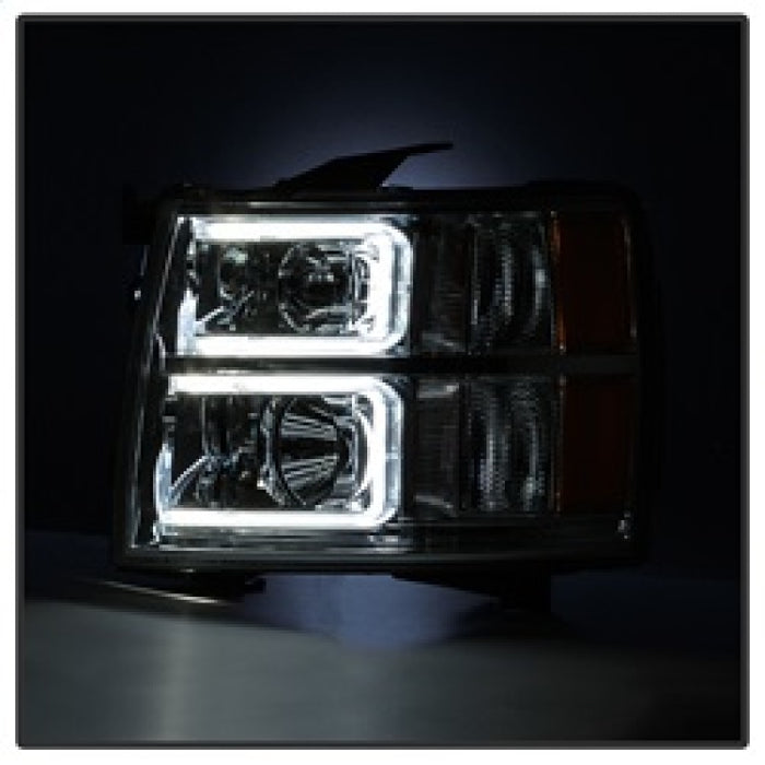 Phares de projecteur Halo Xtune Chevy Silverado 1500/2500/3500 07-13 Chrome PRO-JH-CS07-LED-C