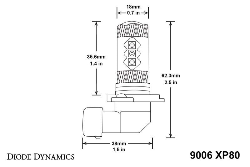 Diode Dynamics 9006 XP80 LED - Froid - Blanc (Paire)