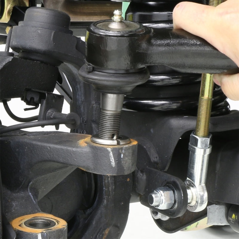 Système de direction RockJock JK Currectlync avec biellette de direction inversée de 1,65 po de diamètre et biellette de direction de 1,3 po de diamètre avec quincaillerie