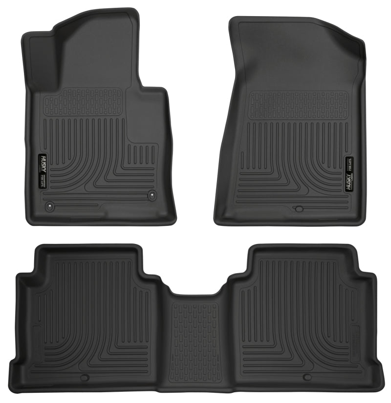 Revêtements de sol avant et 2e siège noirs Husky Liners 2015 Hyundai Sonata Weatherbeater