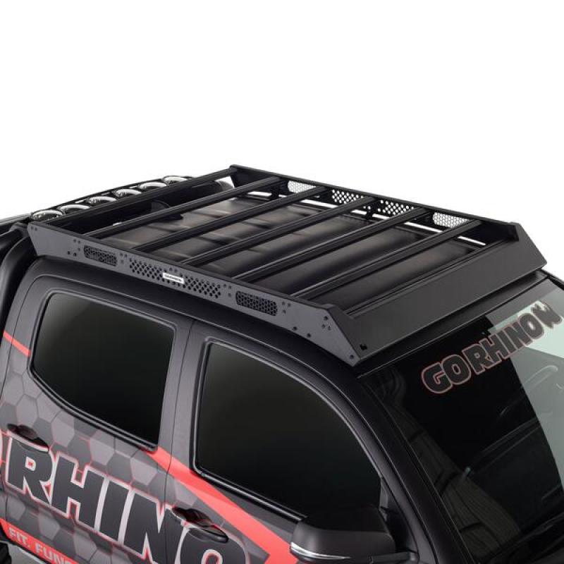 Barres de toit à profil bas Go Rhino 16-23 pour Toyota Tacoma DC Ceros - Tex. Blk