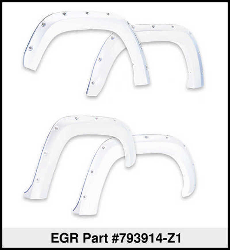 EGR 2017 Ford Super Duty Bolt-On Look Color Match Fender Flares - Set - Oxford White