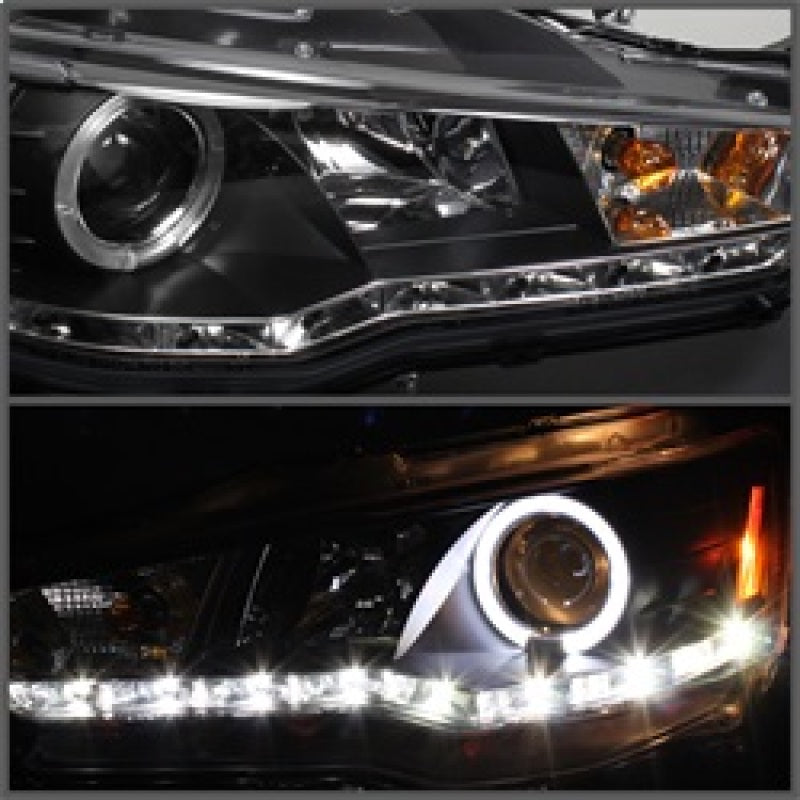 Spyder Mitsubishi Lancer/EVO-10 08-14 Projecteur Xénon/HID-LED Halo DRL Blk PRO-YD-ML08-HID-DRL-BK