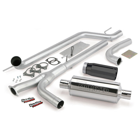 Système d'échappement Monster Banks Power 04-14 Nissan 5.6L Titan (tous) - Échappement simple SS avec embout noir