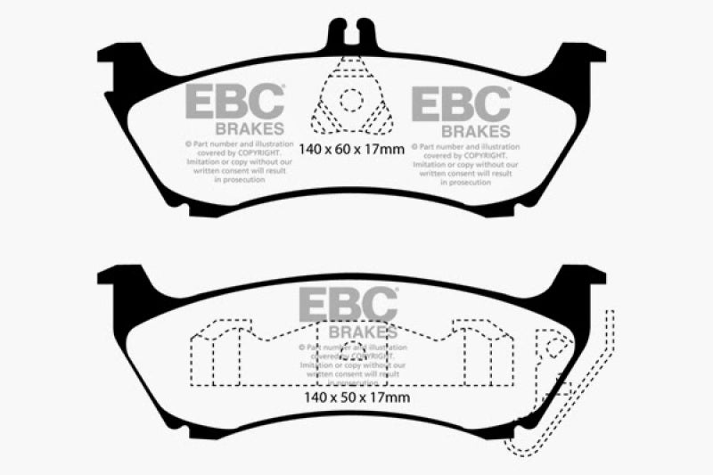 EBC 99-02 Mercedes-Benz M-Class (ML) ML320 3.2 Redstuff Rear Brake Pads