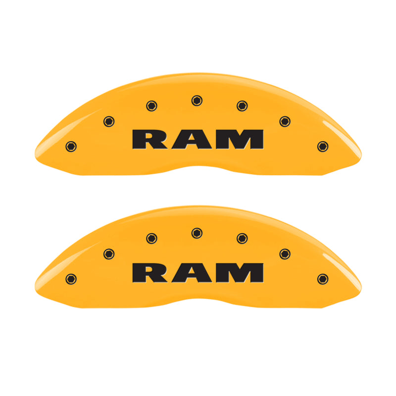 Couvre-étriers MGP 4 gravés avant et arrière finition jaune RAM noir ch