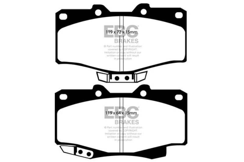 Plaquettes de frein avant EBC 90-91 Toyota 4 Runner 2.4 Greenstuff