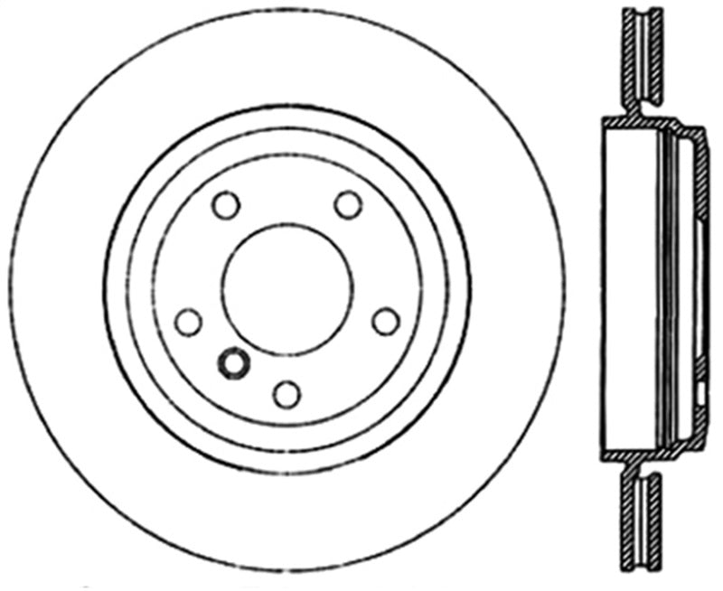 Rotor arrière gauche StopTech Sport Slotted (CRYO) 01-06 BMW 330Ci