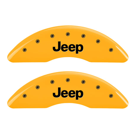 Couvre-étriers MGP 4 gravés avant et arrière JEEP finition jaune noir ch