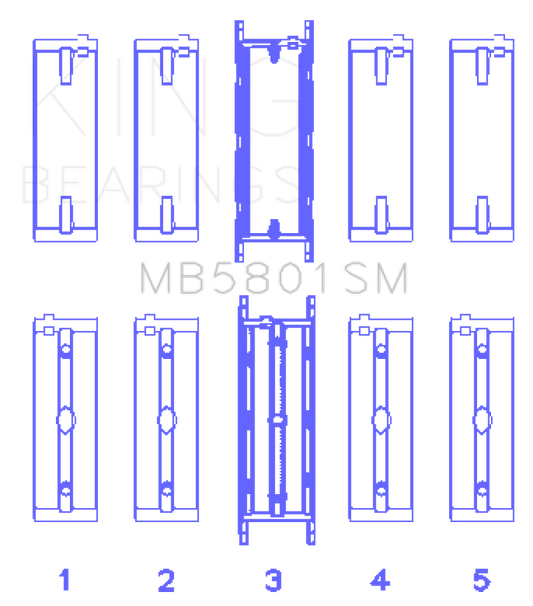 King BMW N63/S63 (Size +0.25mm) Crankshaft Main Bearing Set