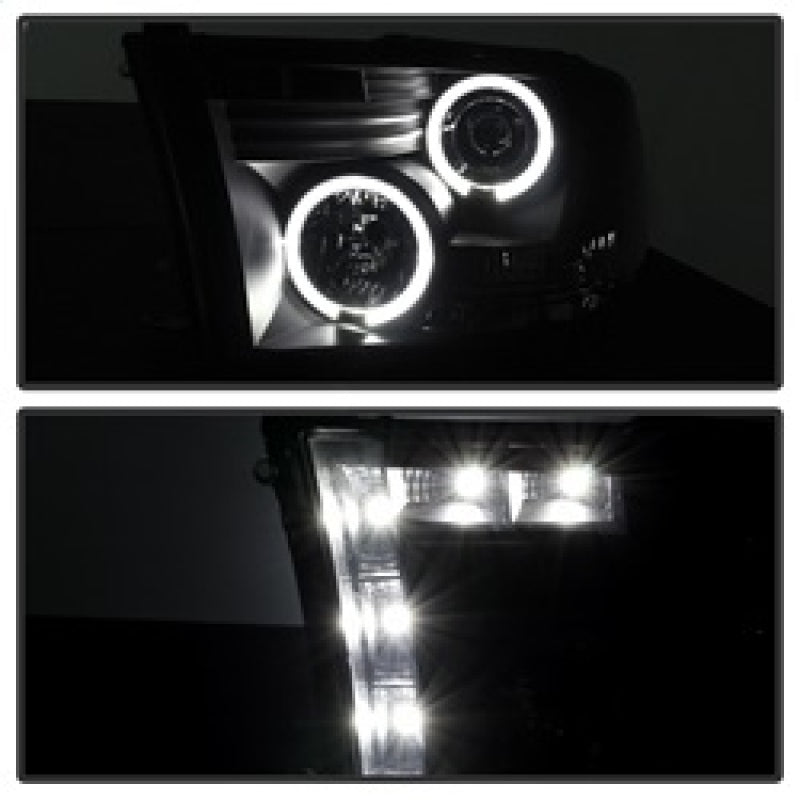 Phares de projecteur Spyder Dodge Ram 1500 09-14 Halogène-LED Halo LED - Noir fumé PRO-YD-DR09-HL-BSM