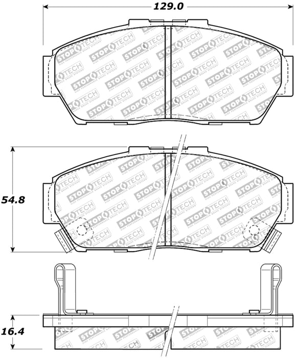 Plaquettes de frein avant StopTech Street Touring 93-95 Honda Civic Coupé