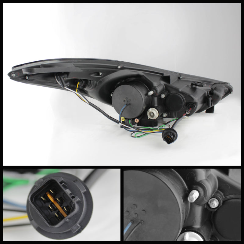 Phares de projecteur Spyder Hyundai Elantra 11-13 LED Halo DRL Blk PRO-YD-HYELAN11-DRL-BK