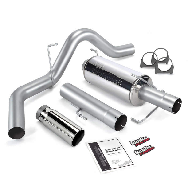 Système d'échappement Monster CCLB Banks Power 04-07 Dodge 5.9L 325Hp - Échappement simple SS avec embout chromé