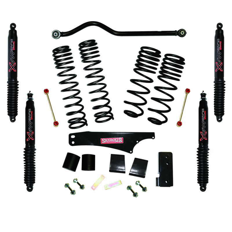Skyjacker 2007-2018 Jeep Wrangler JK 4 portes 4 roues motrices à long débattement 3,5 pouces-4 pouces Kit de levage avec amortisseurs Max noirs