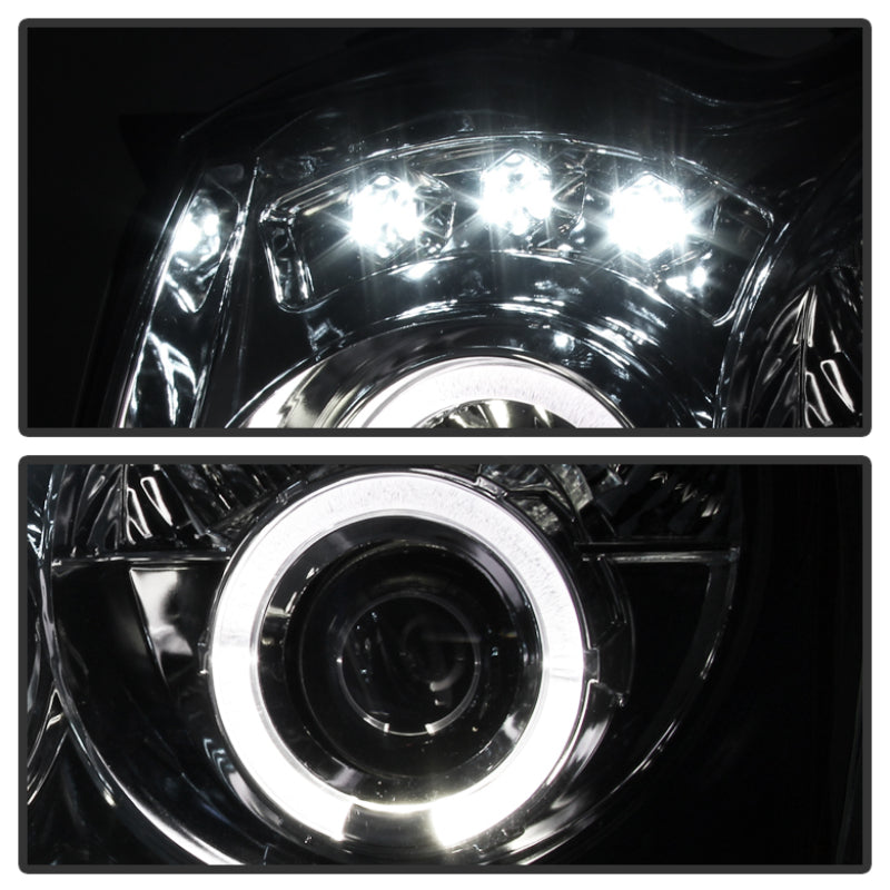 Phares de projecteur Spyder Jeep Grand Cherokee 05-07 LED Halo LED Smke PRO-YD-JGC05-HL-SMC