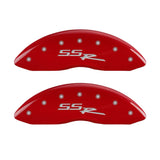 Couvre-étriers MGP 4 gravés avant et arrière SSR finition rouge argent ch