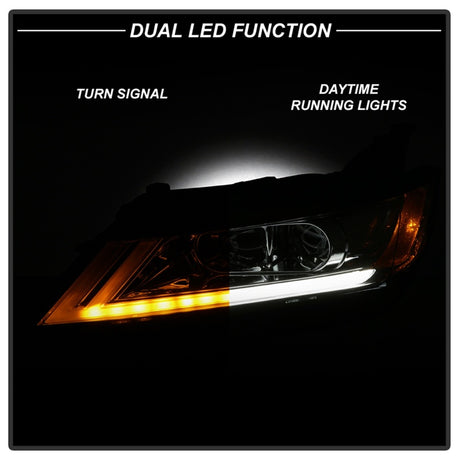 Phares halogènes DRL Proj xTune 14-18 pour Chevy Impala (sauf Limited) - Chrm (PRO-JH-CIM15-LB-C)